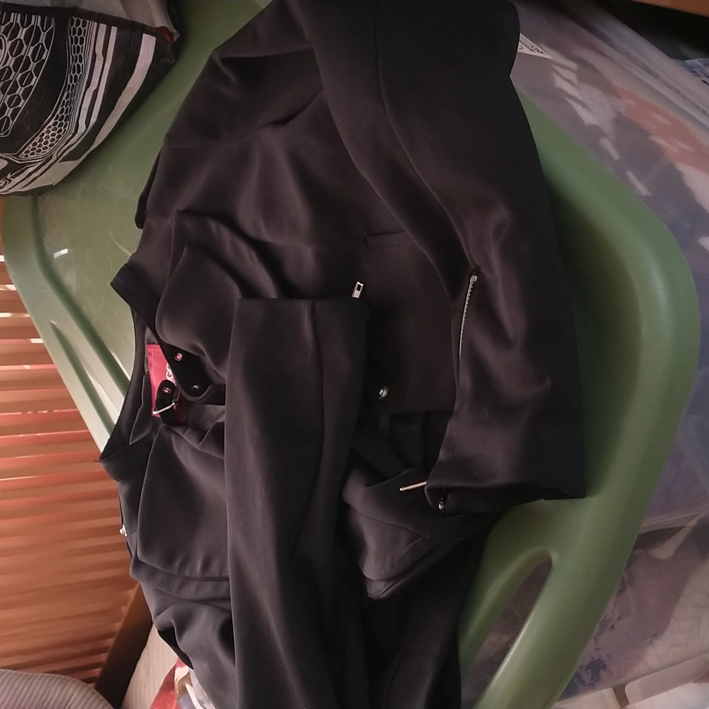 Black Bomber style jacket with Zipper sleeves